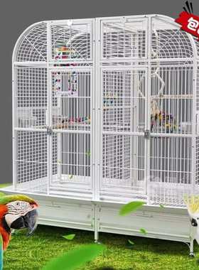 Horizontal Sliding Iron Large Bird Cages Collapsible Easy Sh