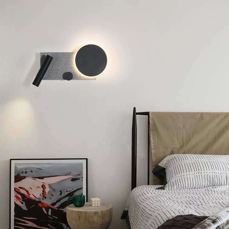 现代简约LED壁灯北欧创意卧室床头灯壁灯日式酒店房间壁灯阅读灯