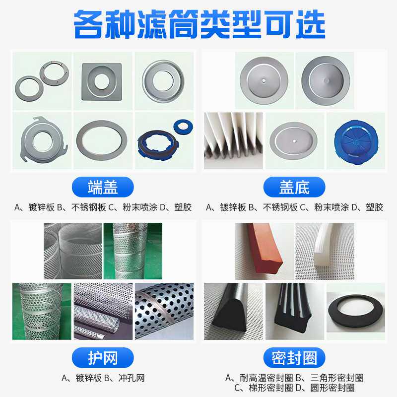 现货供应除尘机用工业除尘滤芯粉尘空气净化六螺杆防静电覆膜滤筒