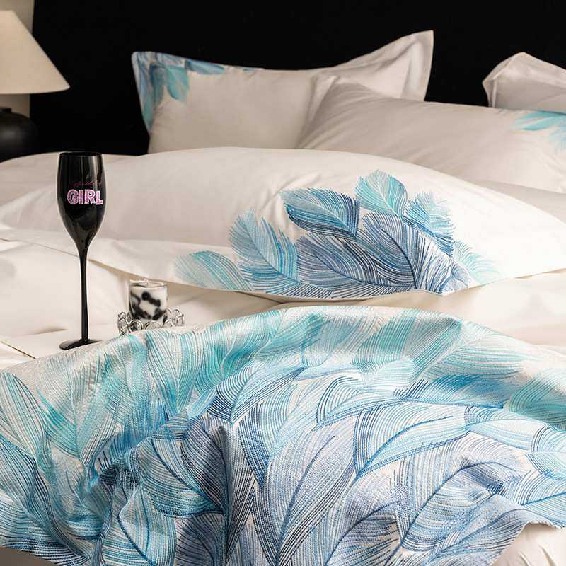 高端轻奢风100支长绒棉四件套 全棉羽毛刺绣被套纯棉别墅床品套件,鲜花速递/花卉仿真/绿植园艺,其它园艺用品,淘宝优惠券,粉丝福利购,淘宝优惠卷