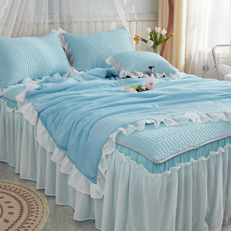 A类乳胶凉席凉感丝夏被床裙款四件套夏季冰丝席三件套可折叠席子,床上用品,乳胶席,淘宝优惠券,粉丝福利购,淘宝优惠卷