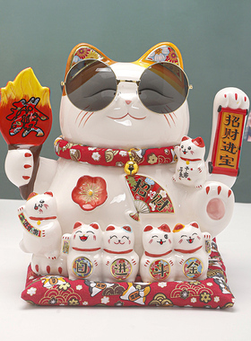 摇手招财猫摆件开业大号店铺收银台前台家居客厅装饰乔迁新居礼品