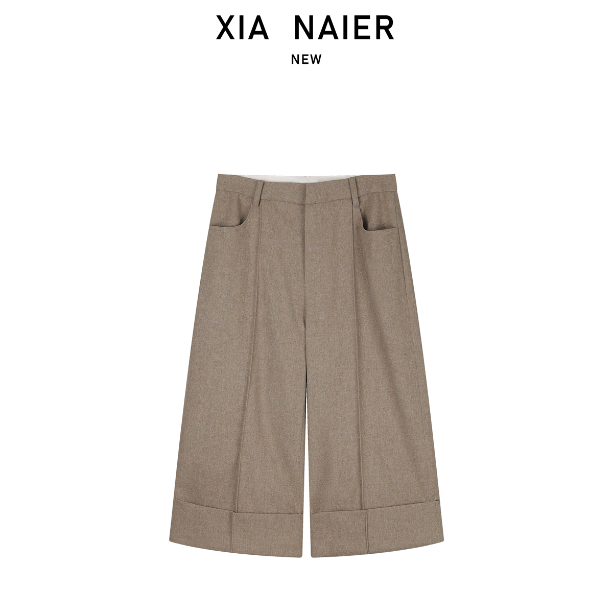 【小夏推荐】25秋冬老钱风羊毛翻边直筒七分裤 B0745-H1