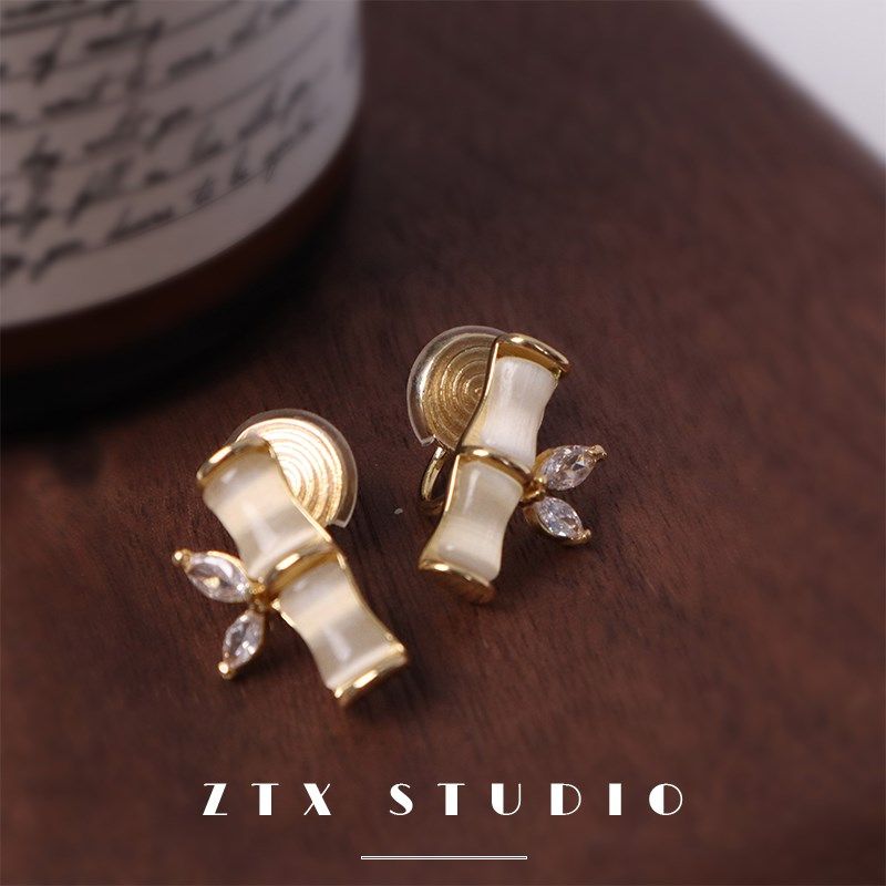 竹子耳夹无耳洞女新款国风新中式耳饰小众轻奢高级感蚊香盘耳环夹,饰品/流行首饰/时尚饰品新,耳夹,淘宝优惠券,粉丝福利购,淘宝优惠卷