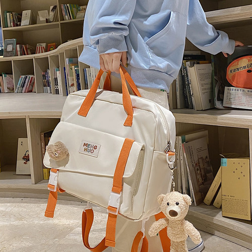 帆布包女大学生上课包小学生补课包手提袋拎书袋补习袋单肩斜挎包