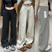 卫裤 美国代购 女 子高腰拖地阔腿裤 长裤 Alo Yoga显瘦加绒加厚保暖裤