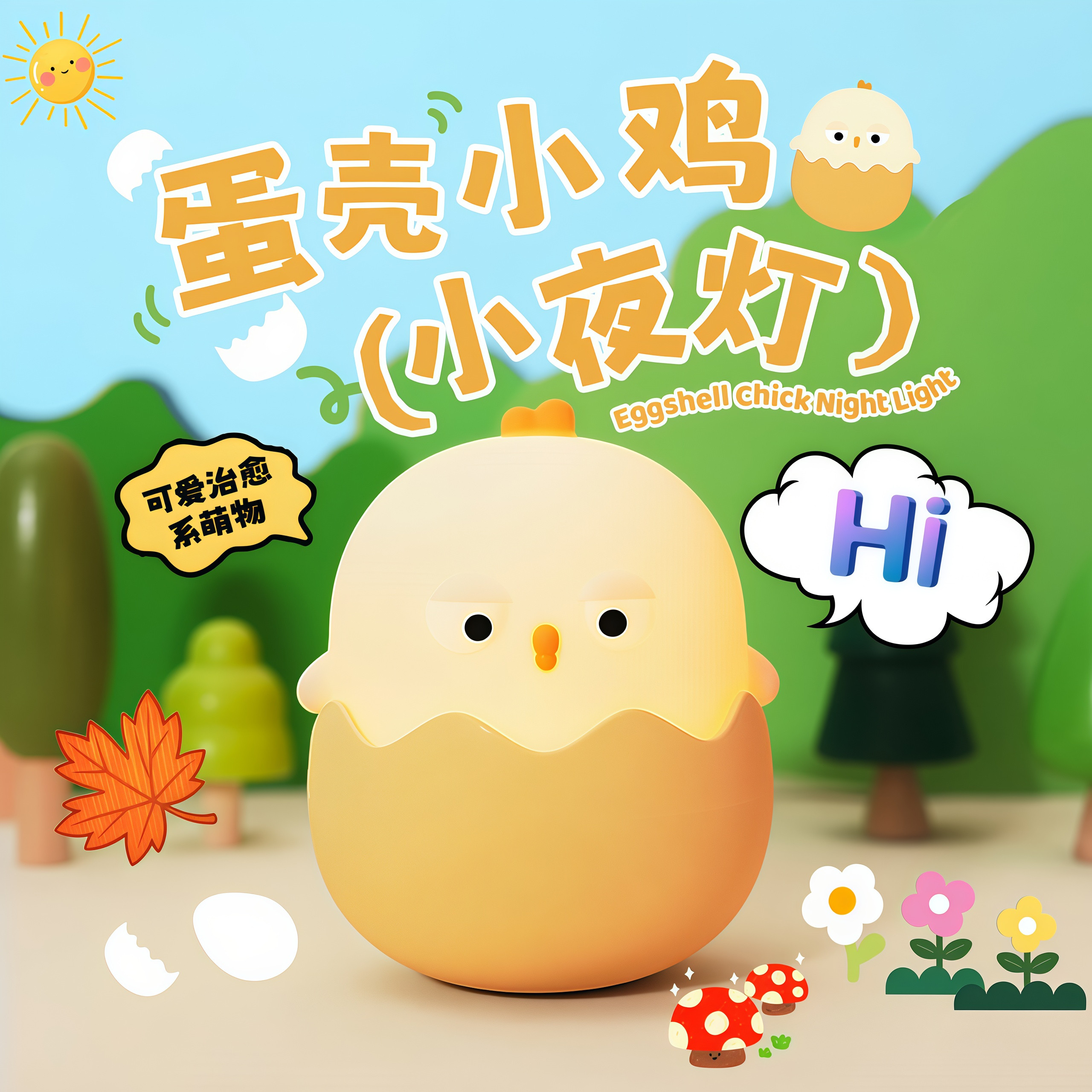 小鸡蛋壳护眼拍拍灯夜间婴儿喂奶
