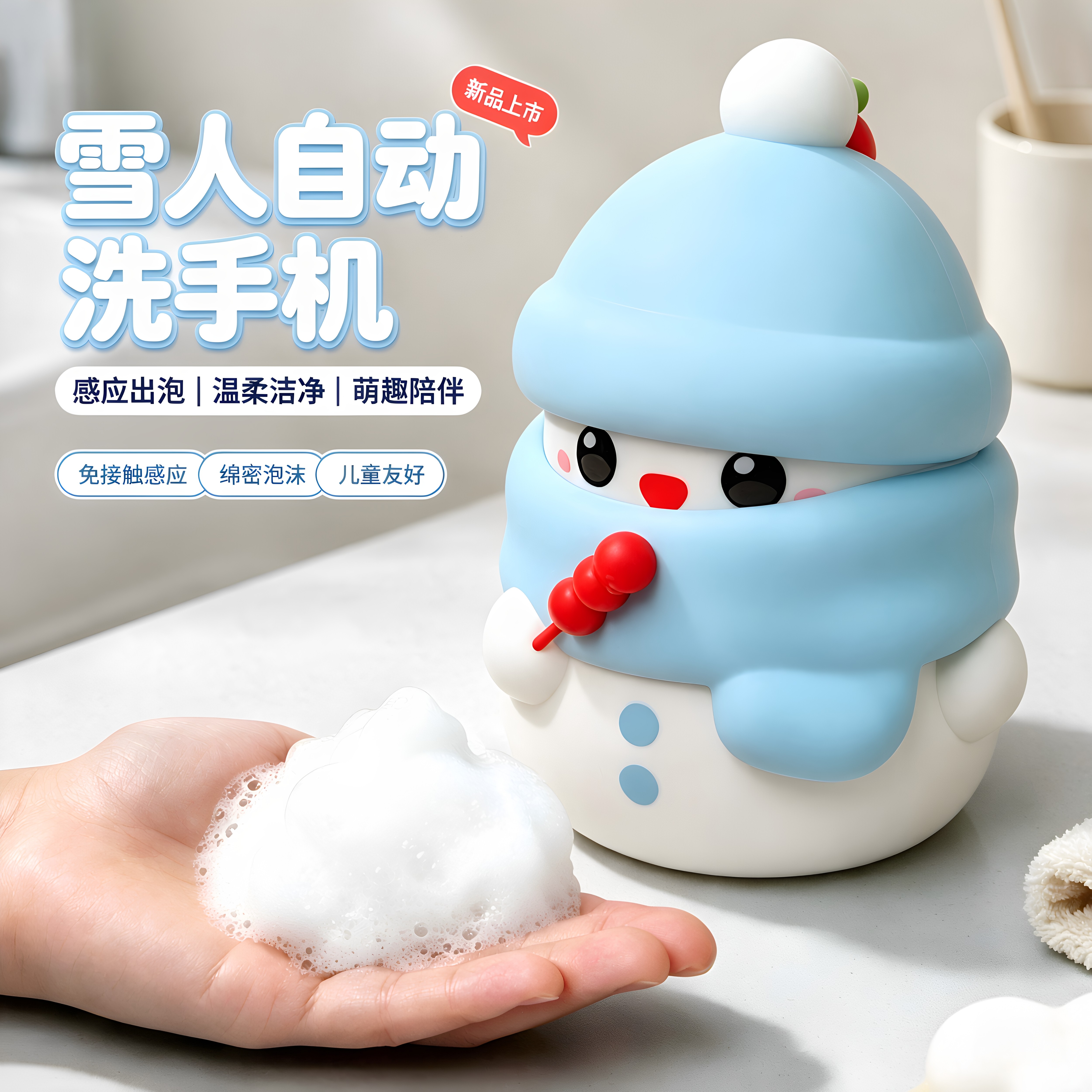 雪人感应自动泡沫机儿童家用抑菌
