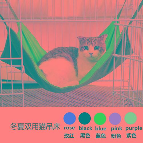 冬夏两面用功能猫吊床 宠物狗狗铁笼室内外防水牛津布狗猫玩具床
