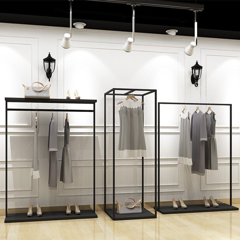 服装店展示架落地式简约时尚男女装货架陈列架子侧挂正挂衣服架子