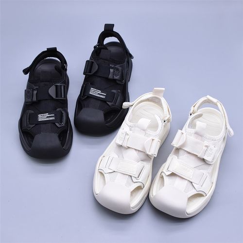 夏季新款魔术贴厚底百搭沙滩鞋老爹凉鞋休闲运动户外休闲包头女鞋