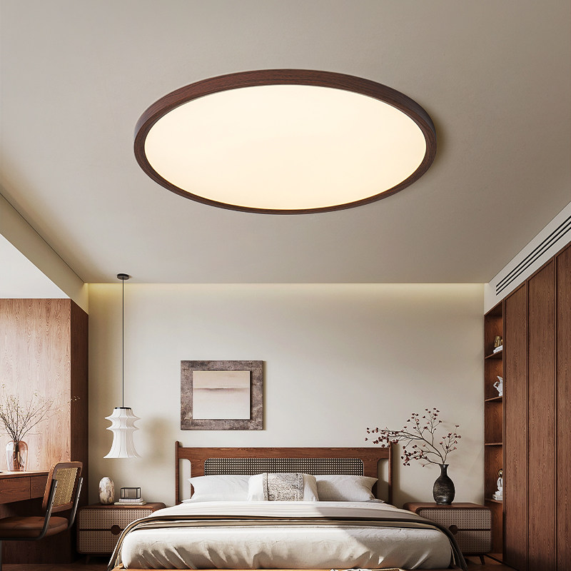 全光谱护眼极简个性卧室灯2024新款简约现代圆形胡桃木房间吸顶灯,家装灯饰光源,餐厅/卧室/书房吸顶灯,淘宝优惠券,粉丝福利购,淘宝优惠卷