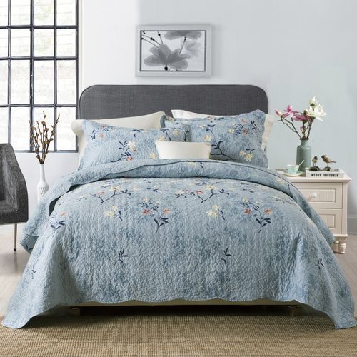 韩式双面用纯棉床盖四件套斜纹床单三件套绗缝被加厚防滑榻榻米垫