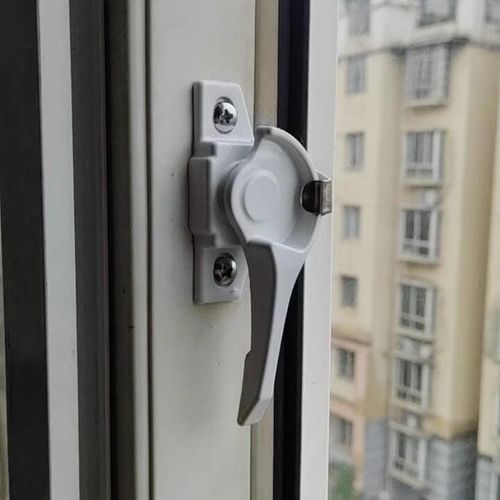 828月牙锁白色推拉门窗搭扣锁 移门移窗锁钩塑钢窗户锁扣铝合金.