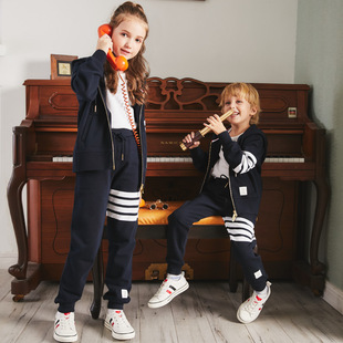 两件休闲运动装 潮流洋气男女儿童套装 潮牌TB卫衣裤 亲子装 秋季 新款