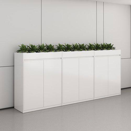 入户安装花槽柜办公桌侧边柜置物柜隔断柜储物资料木质文件柜矮柜