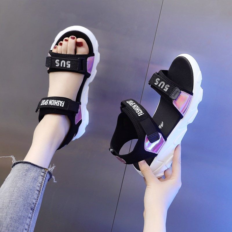 运动凉鞋女夏季32小码3334学生魔术贴平底软底防滑沙滩鞋41大码42,女鞋,休闲凉鞋,淘宝优惠券,粉丝福利购,淘宝优惠卷