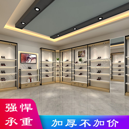 店铺鞋店鞋架展示架包包展示柜男女童鞋卖鞋子的摆货展柜装修带灯
