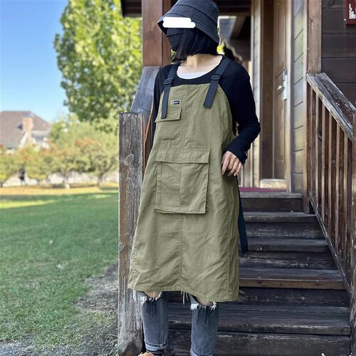 定制logo印字咖啡师工作服防污日式奶茶店罩衣理发师餐饮画画围裙