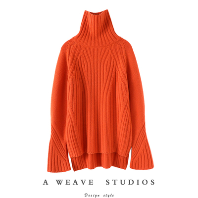 错过太可惜~重磅加厚!高领羊绒衫女纯羊绒毛衣宽松慵懒风新款冬