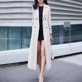 2024秋装 外套女 领风衣收腰显瘦过膝长款 新款 气质英伦风高级感西装