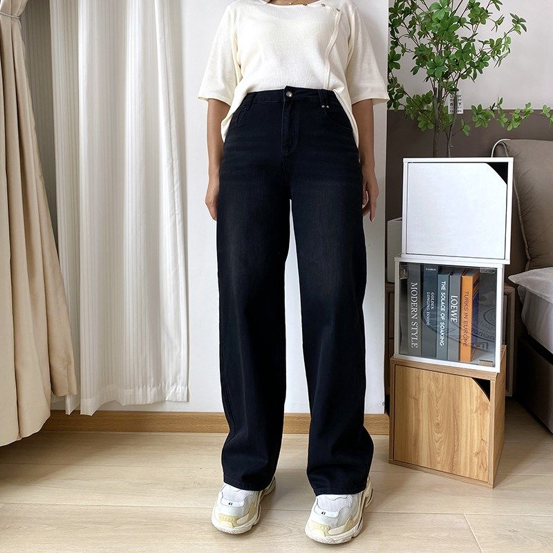 大码女装直筒牛仔裤女春季宽松显瘦阔腿裤子胖mm春窄版直筒长裤,女装/女士精品,大码裤装,淘宝优惠券,粉丝福利购,淘宝优惠卷