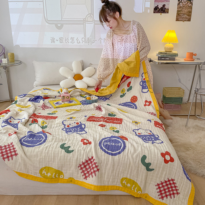 纯棉六层纱布毛巾被单人薄款全棉毯子夏季儿童婴儿午睡盖毯夏凉被,床上用品,休闲毯/毛毯/绒毯,淘宝优惠券,粉丝福利购,淘宝优惠卷