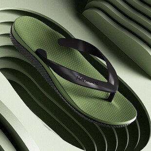 绿色撞色人字拖男款夹脚拖鞋高级感海边沙滩鞋超防滑耐磨软底外穿