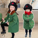 军绿棉衣 棉服外套宝宝男童冬装 儿童军大衣女童冬季 加绒加厚中长款
