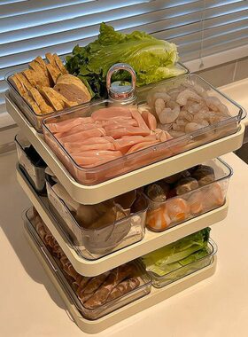 备10】盘置物架【火锅配菜托盘神器旋转家的新快递菜个分格多层0