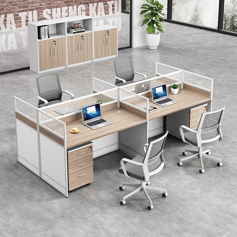 职员办公桌椅组合简约现代46人位屏F风卡座工位隔断式财务工位桌