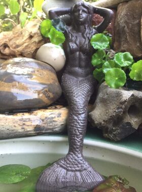 会所格酒店家居美人鱼铁艺工艺庭院摆件装饰品嘉睿尔铸铁经典别墅