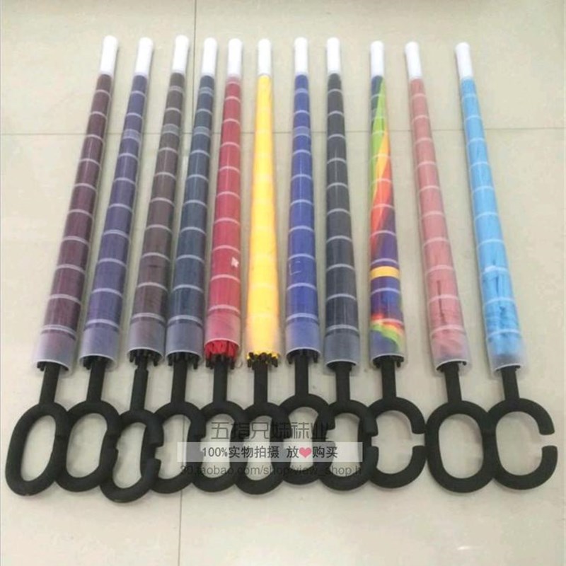 包邮8骨双骨不滴水套筒雨伞男士自动长柄伞直杆伞SC手柄订制广告