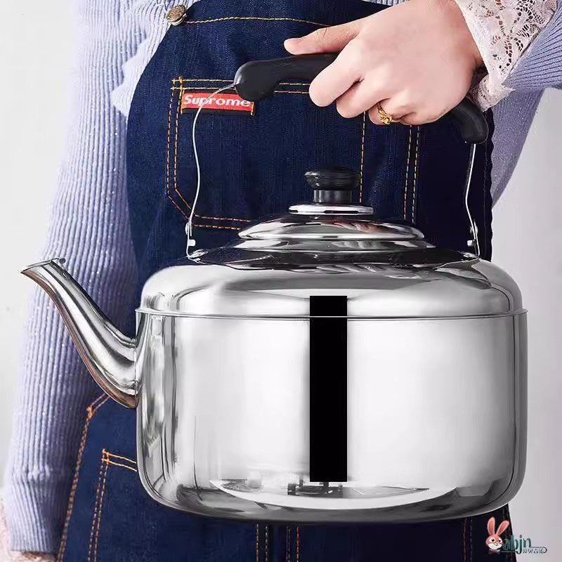 火锅店加汤壶30l4不锈钢烧水壶煤气鸣笛加厚底电磁炉彩色水壶商用