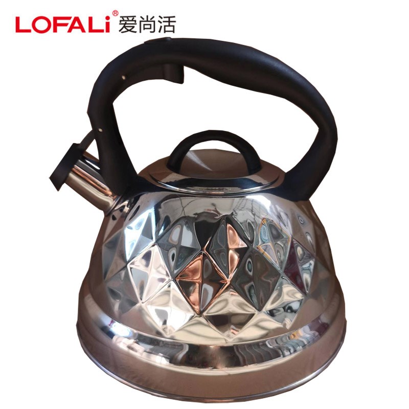 3L菱形压纹不锈钢水壶家用烧开水煤气热水壶燃气T电磁炉鸣音烧水