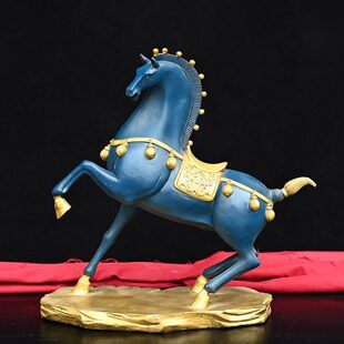 走马家居装饰绘唐工艺品铜马办公室摆件客厅彩纯铜cm马大号40马高