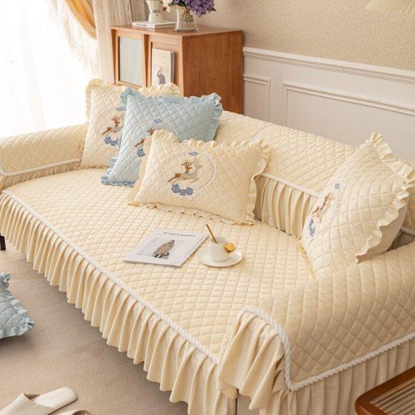 高档冬款加厚毛绒沙发垫坐垫子四季新款简约现代座垫防滑沙发套罩