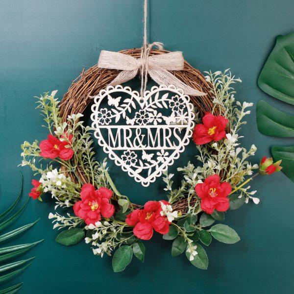 中式大红结婚喜庆花环现代卧室床头背景墙面上装饰品门上挂件吊饰,家居饰品,壁饰,淘宝优惠券,粉丝福利购,淘宝优惠卷