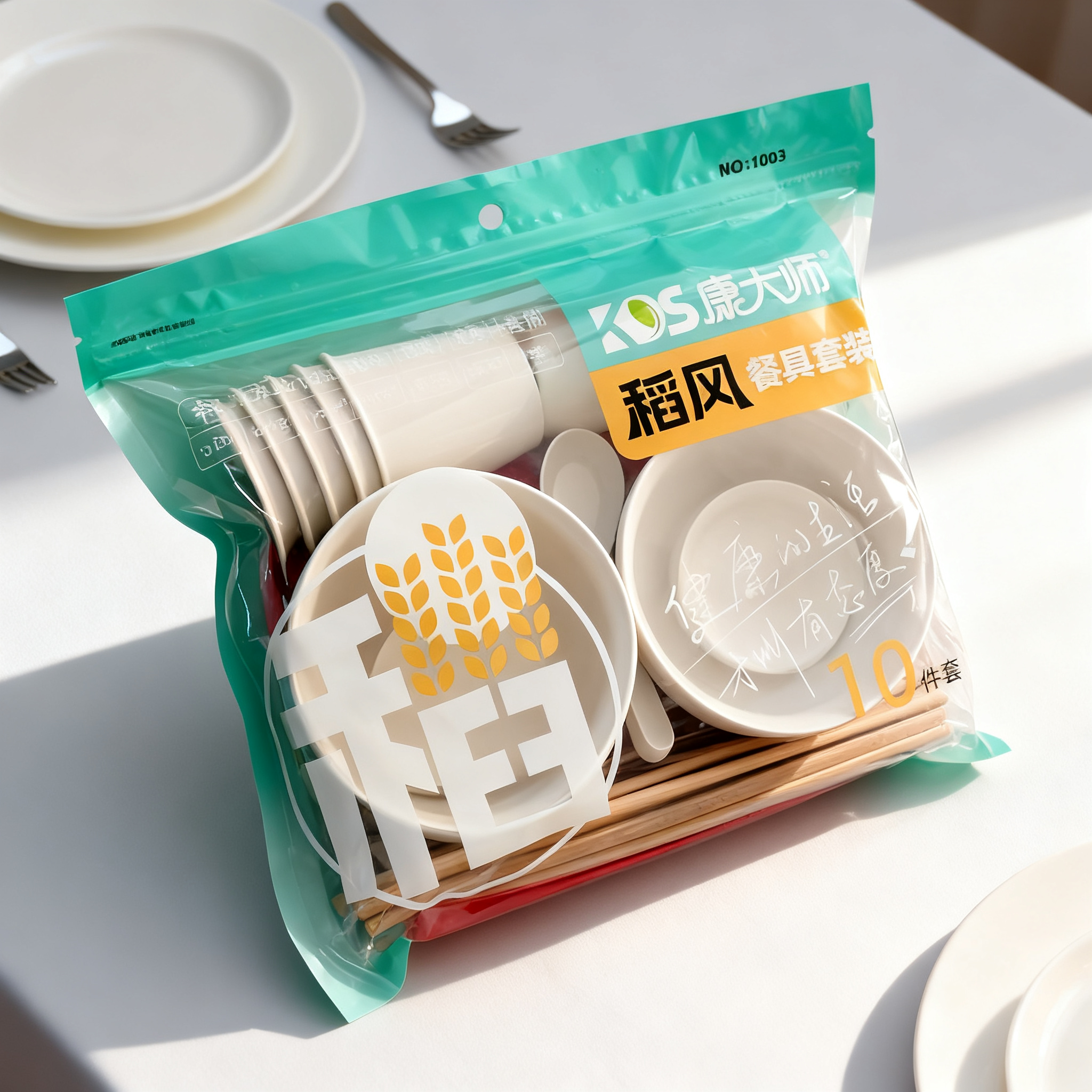 一次性餐具环保稻壳10人份加厚加硬套装商用饭店首选品质食品级,餐饮具,可降解餐具/环保餐具,淘宝优惠券,粉丝福利购,淘宝优惠卷