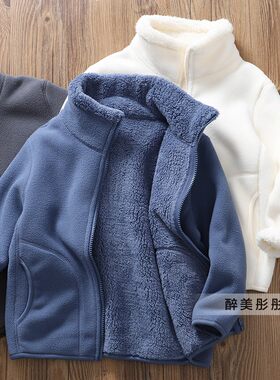 高品质童装男童秋冬新款摇粒绒加厚外套~儿童亲子款舒棉绒卫衣A
