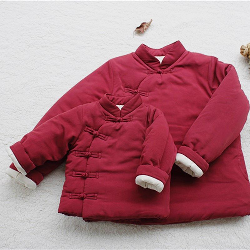 中国风冬装唐装汉服儿童外套加厚亲子棉衣棉服母女装母子装拜年装