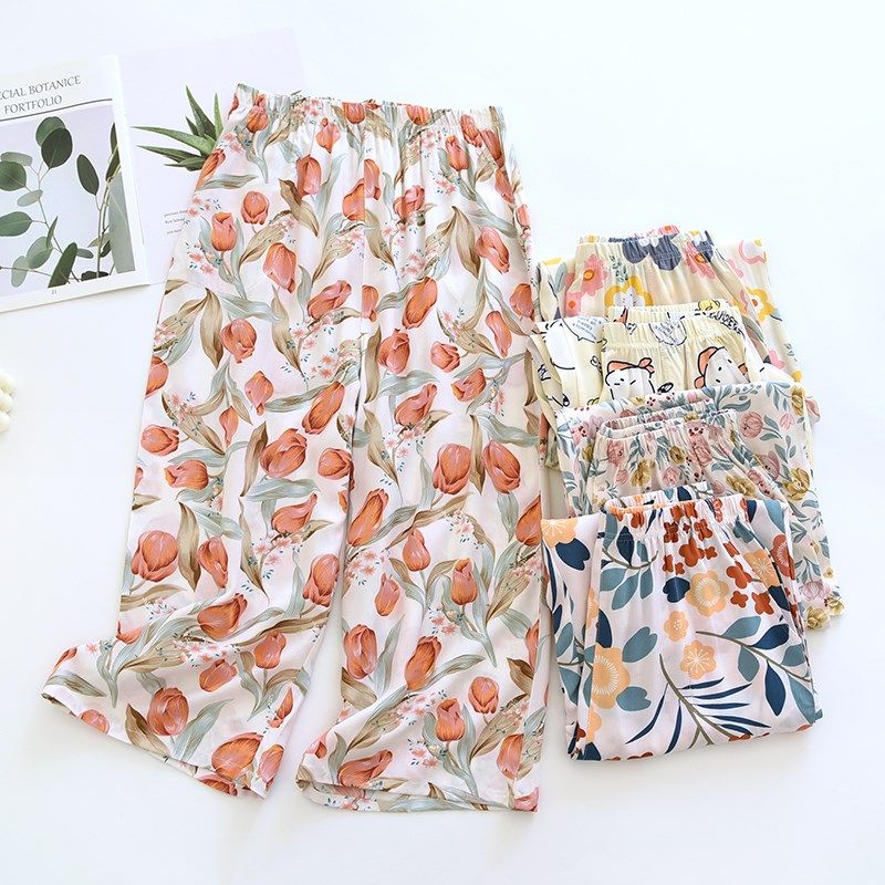 绵绸睡裤夏季空调裤薄款七分裤女夏天人造棉阔腿裤休闲大码家居裤,女士内衣/男士内衣/家居服,睡裤/家居裤,淘宝优惠券,粉丝福利购,淘宝优惠卷