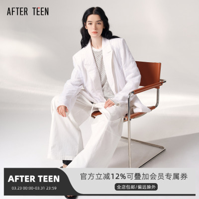 AFTER TEEN「复古未来|后现代主义」透视网纱双层轻薄西装