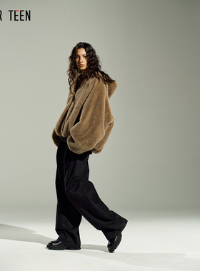 AFTER TEEN两面穿外套半身裙弯刀裤套装