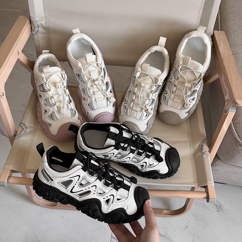 厚底丑萌休闲鞋女款2024新款夏季户外镂空运动凉鞋登山鞋老爹鞋子