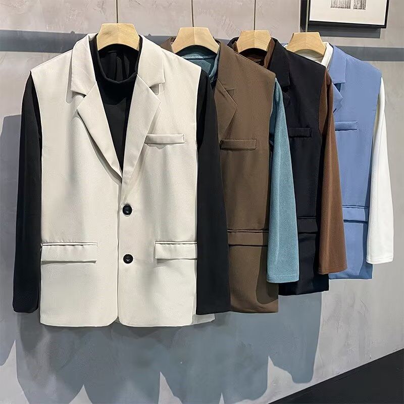 男士西装马甲春秋季潮牌职业高级感男装无袖西服背心马夹伴郎正装