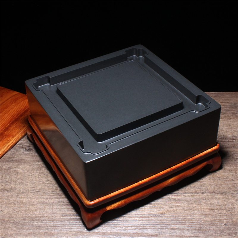 精品四水砚 歙砚天然原石手工摆件 自然老坑籽料收藏实用龙尾砚台