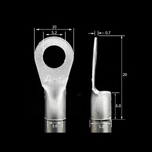 圆型裸端头 黄铜镀银 OT冷压接线端子OT4 1000只 铜鼻子