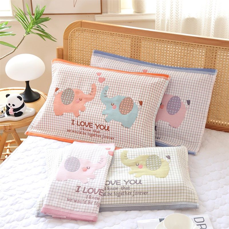 八层儿童纯棉纱布枕巾一对40*60枕头盖巾家用吸汗宝宝全棉枕头巾,床上用品,枕巾,淘宝优惠券,粉丝福利购,淘宝优惠卷