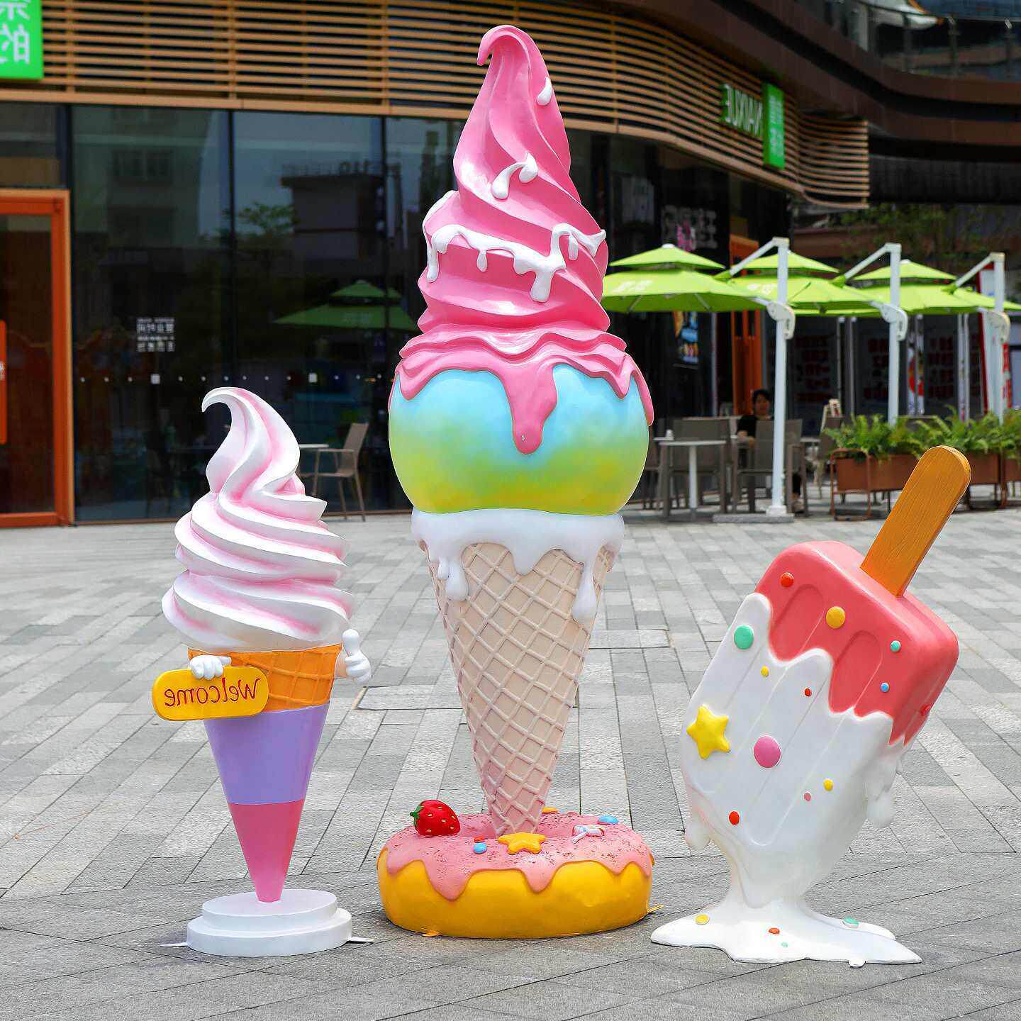 冰淇淋模型广告牌户外仿真甜甜圈甜筒雪糕雕塑商场甜品店门口美陈